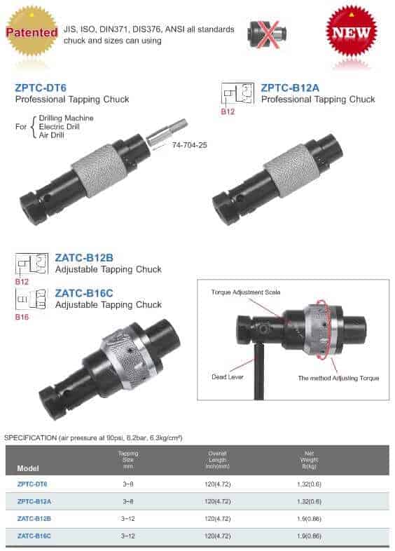 adjustable torque tapping chuck