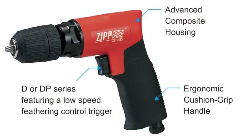 ZRD325 1/2 inch Air Reversible Drill 4 zd322 38 air drill